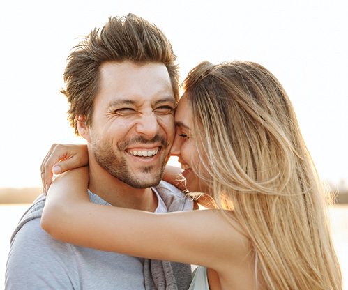 Man and woman hugging